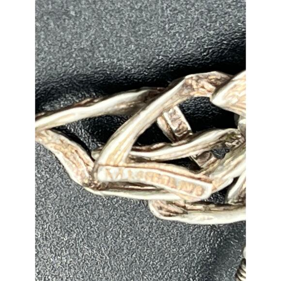 Sterling Silver Designer Signed Twisted Textured Branch Dangle Earrings - Picture 9 of 9